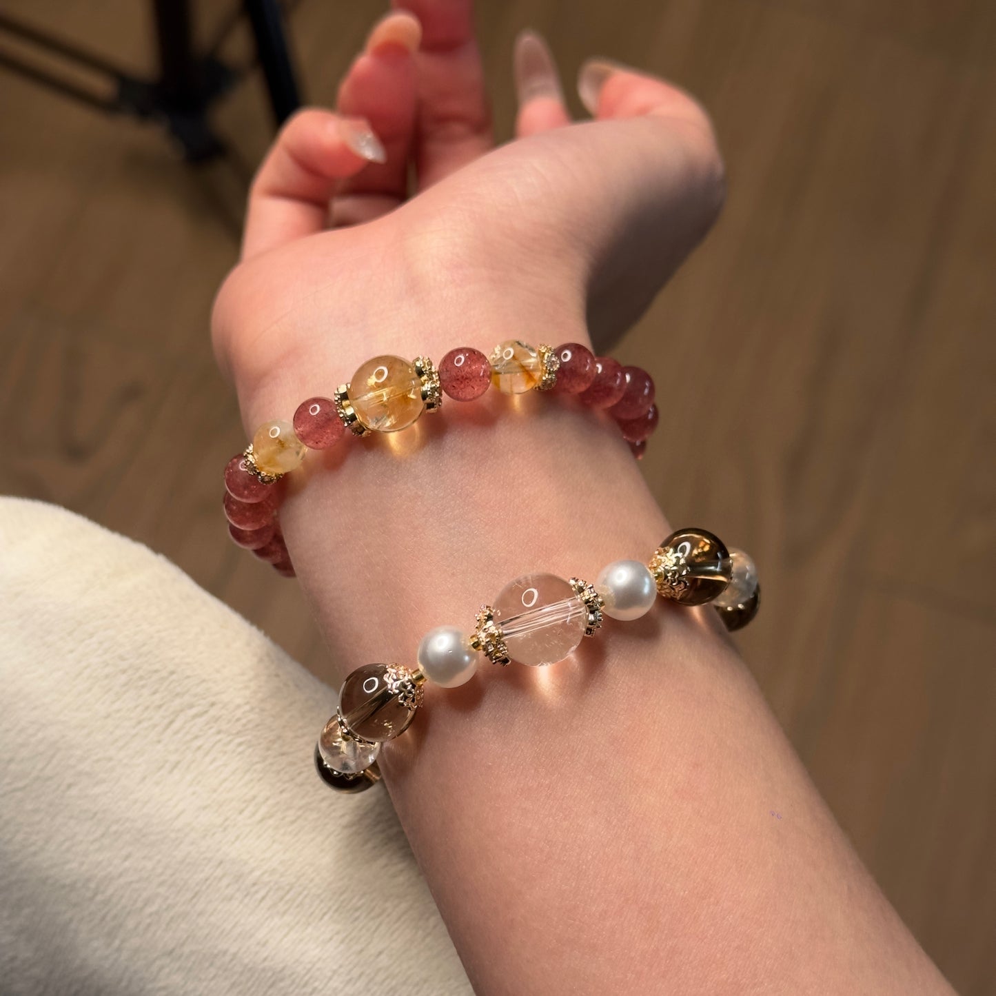Luminaroot - Clear Quartz & Smoky Quartz Equilibrium Bracelet