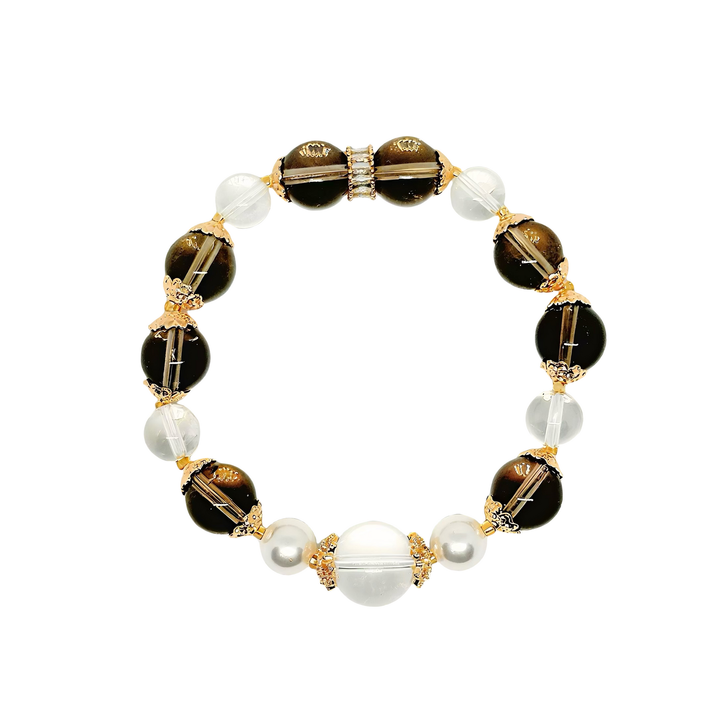 Luminaroot - Clear Quartz & Smoky Quartz Equilibrium Bracelet