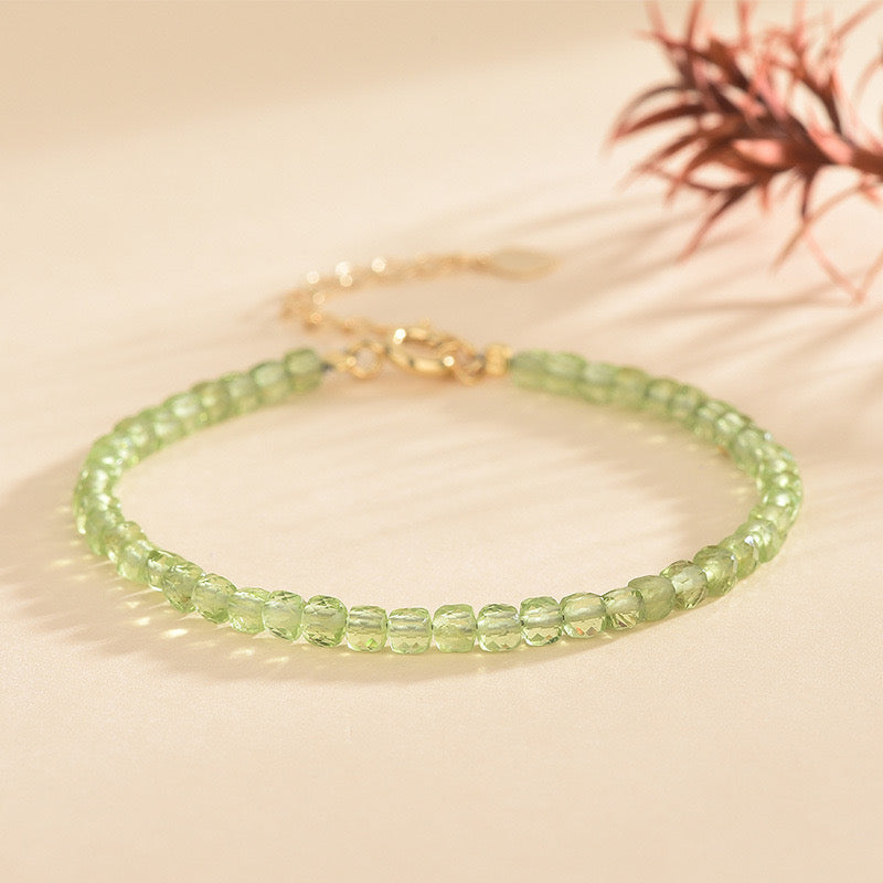 Emerald Thread - Peridot Micro Faceted Bracelet