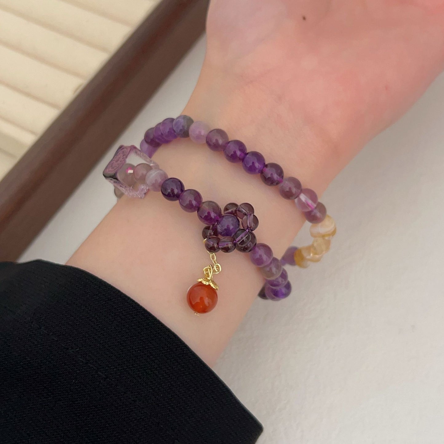 Violet Phoenix Ascendant - Dual Loop Amethyst Bracelet