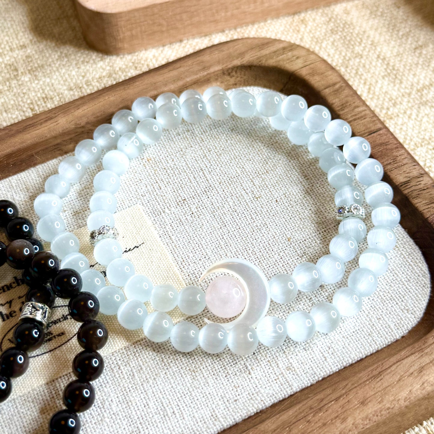 Celestial Embrace - Yin & Yang Moonstone Duo Bracelets