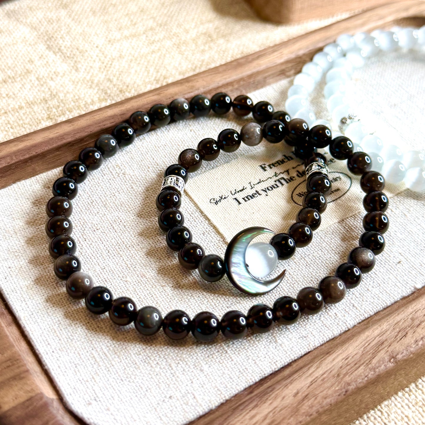 Celestial Embrace - Yin & Yang Moonstone Duo Bracelets