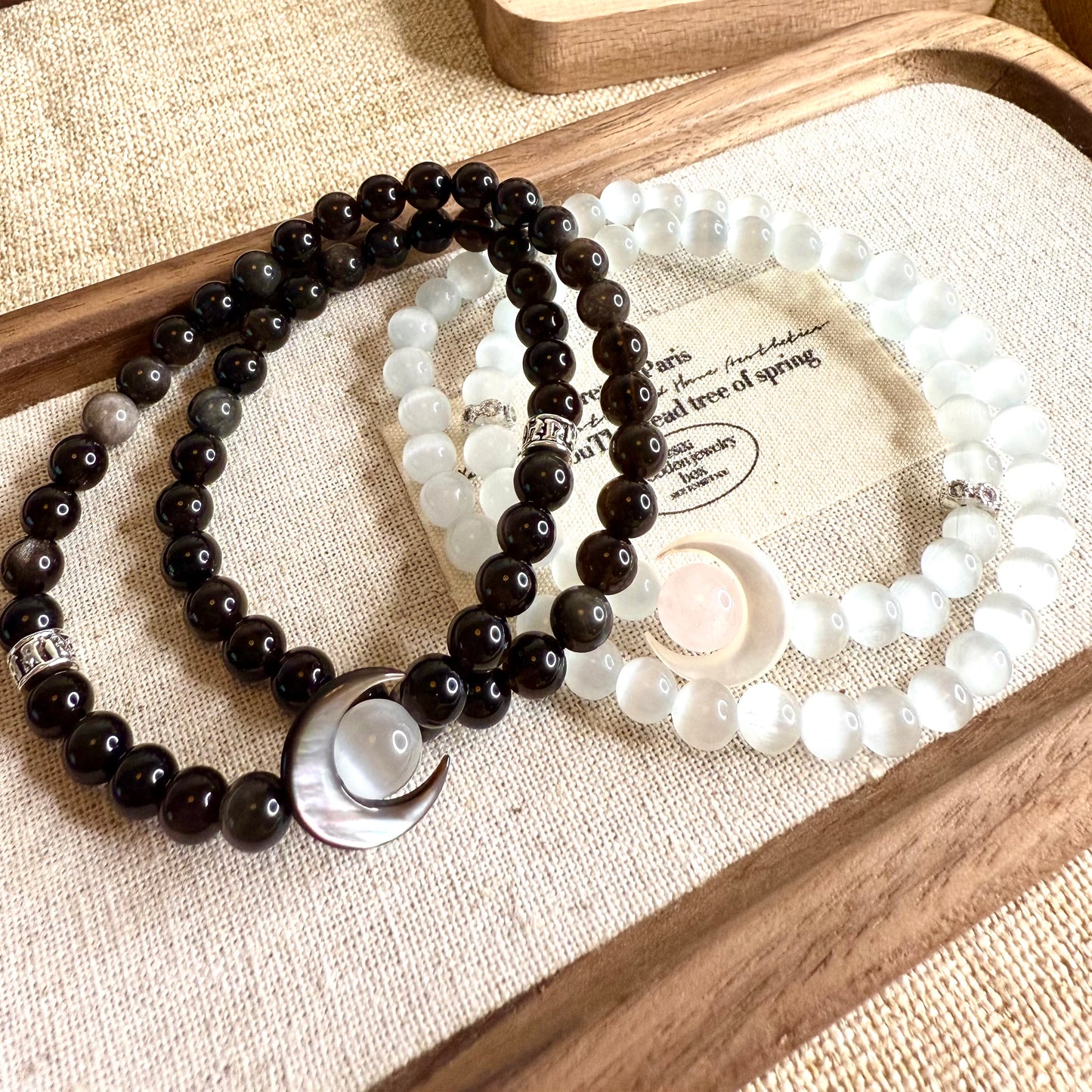Celestial Embrace - Yin & Yang Moonstone Duo Bracelets
