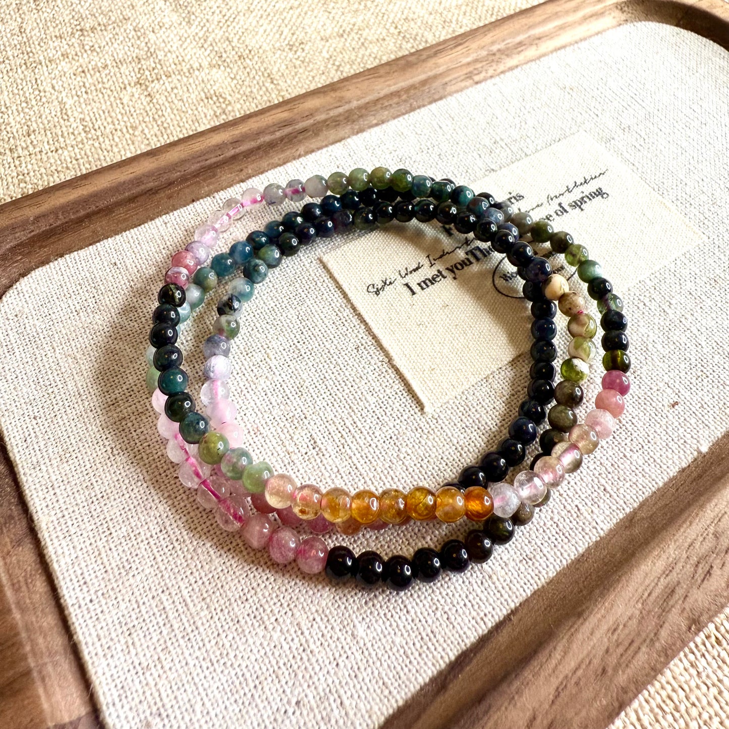 Prismatic Pulse - Tourmaline Rainbow Stack Bracelet