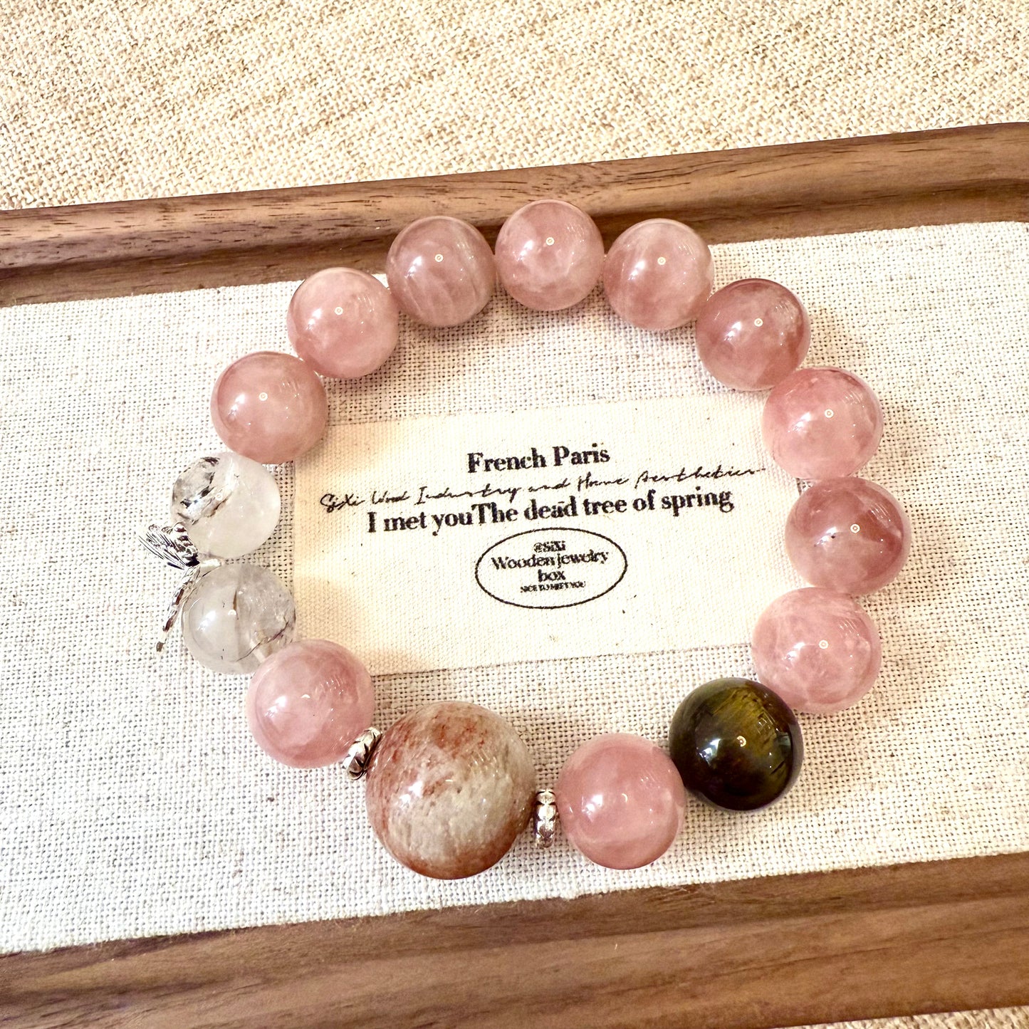 Natural powder crystal charming bracelet