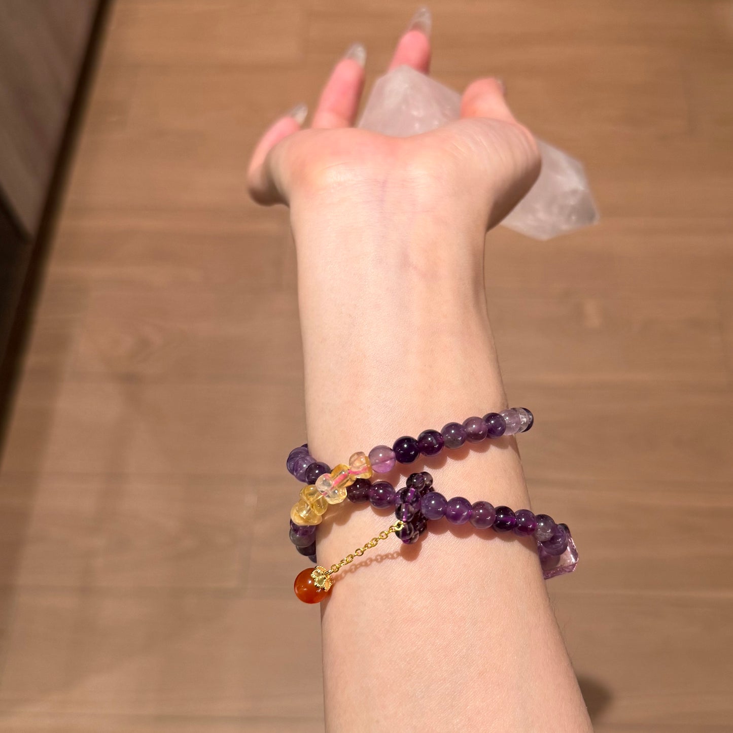 Violet Phoenix Ascendant - Dual Loop Amethyst Bracelet
