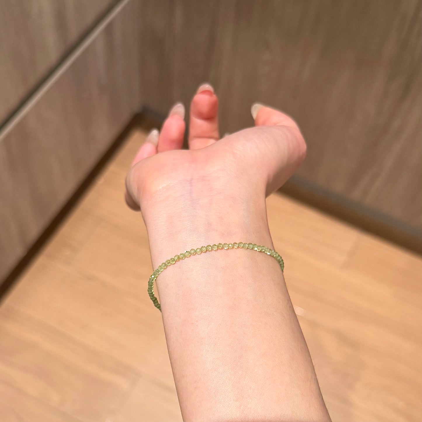 Emerald Thread - Peridot Micro Faceted Bracelet