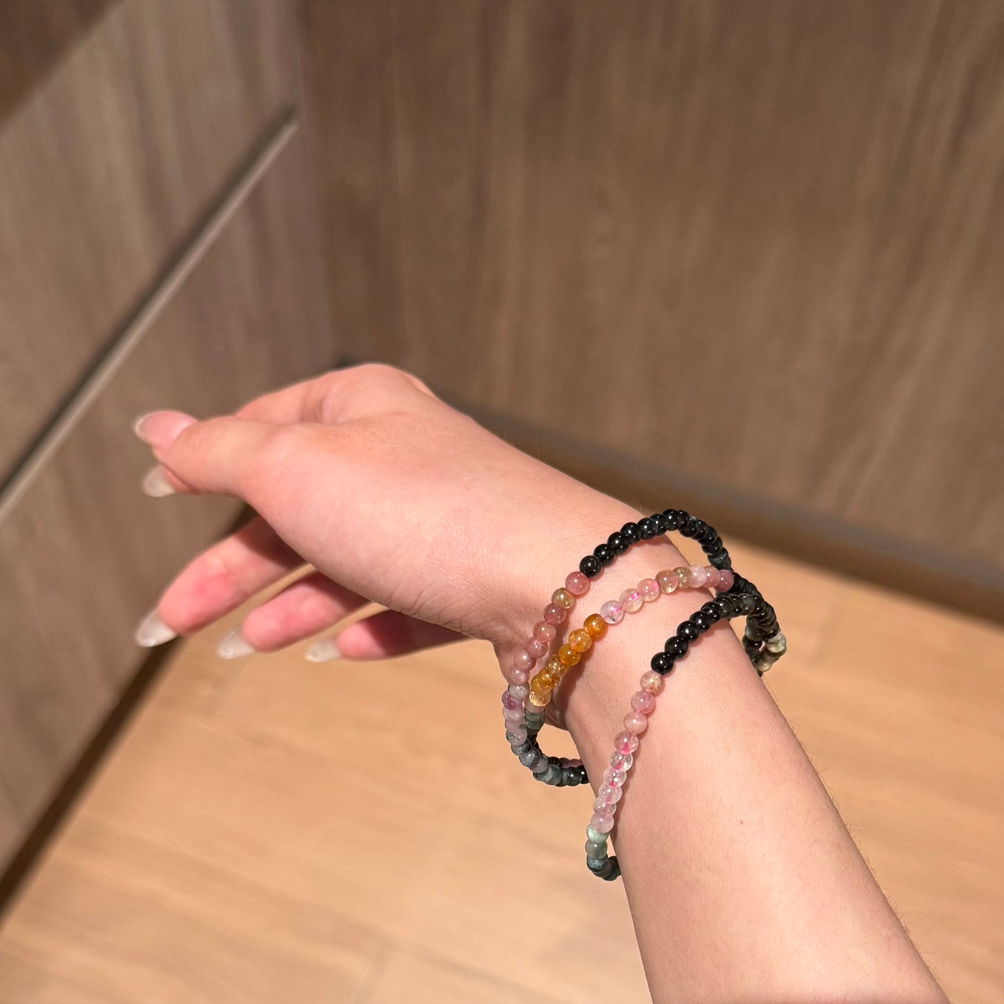 Prismatic Pulse - Tourmaline Rainbow Stack Bracelet
