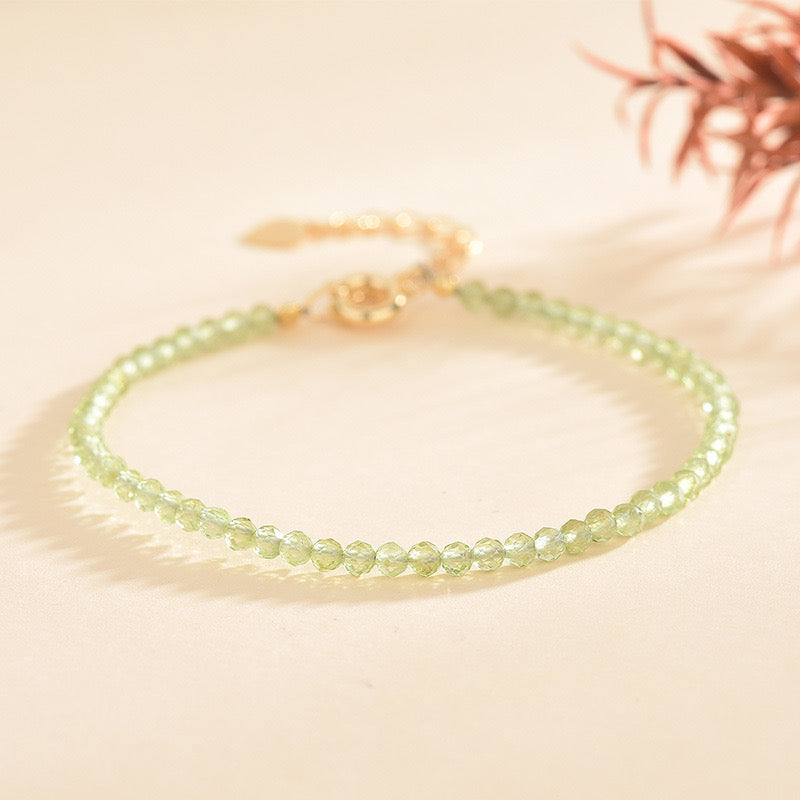 Emerald Thread - Peridot Micro Faceted Bracelet
