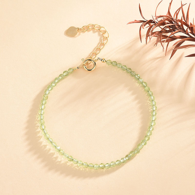 Emerald Thread - Peridot Micro Faceted Bracelet