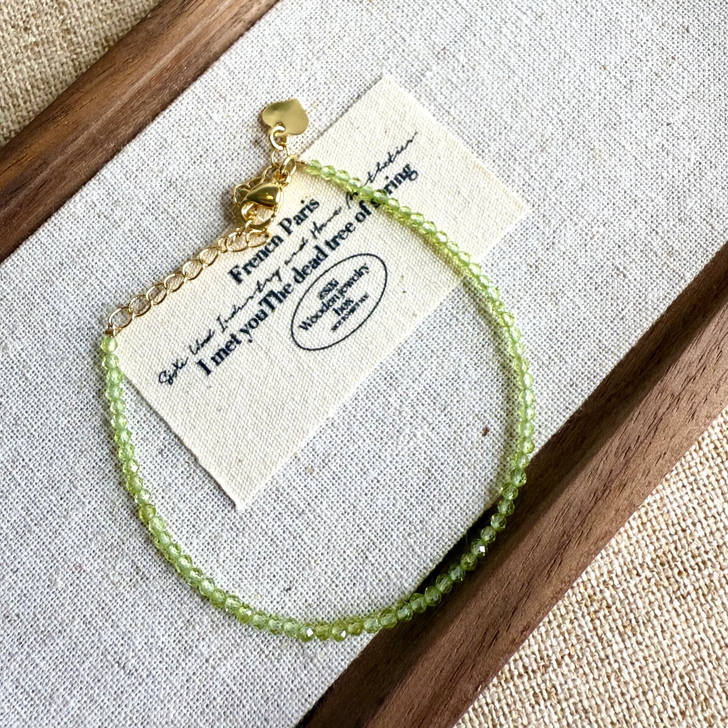 Emerald Thread - Peridot Micro Faceted Bracelet