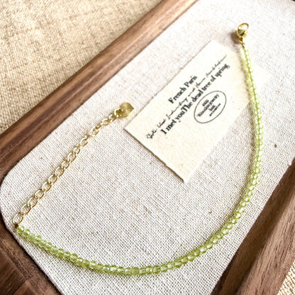 Emerald Thread - Peridot Micro Faceted Bracelet